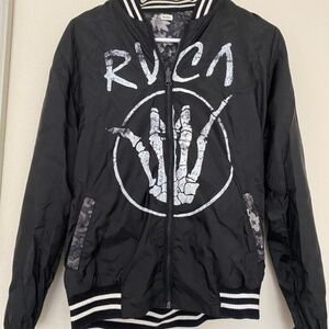 Reversible black & floral RVCA jacket women's S